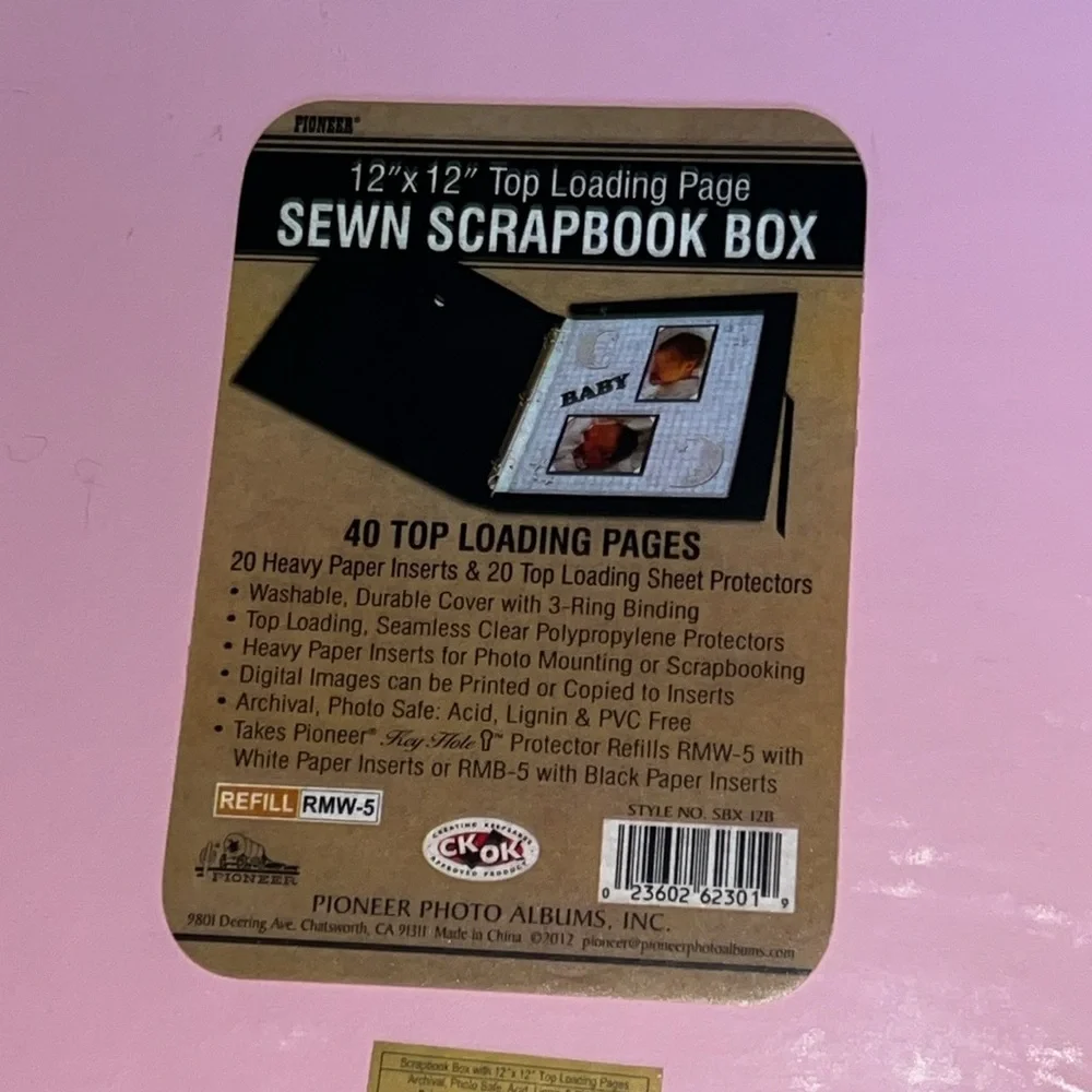Pink sewn scrapbook new
